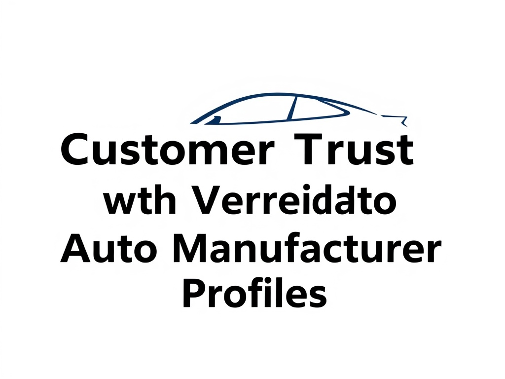 Building Customer Trust with Verified Auto Manufacturer Profiles