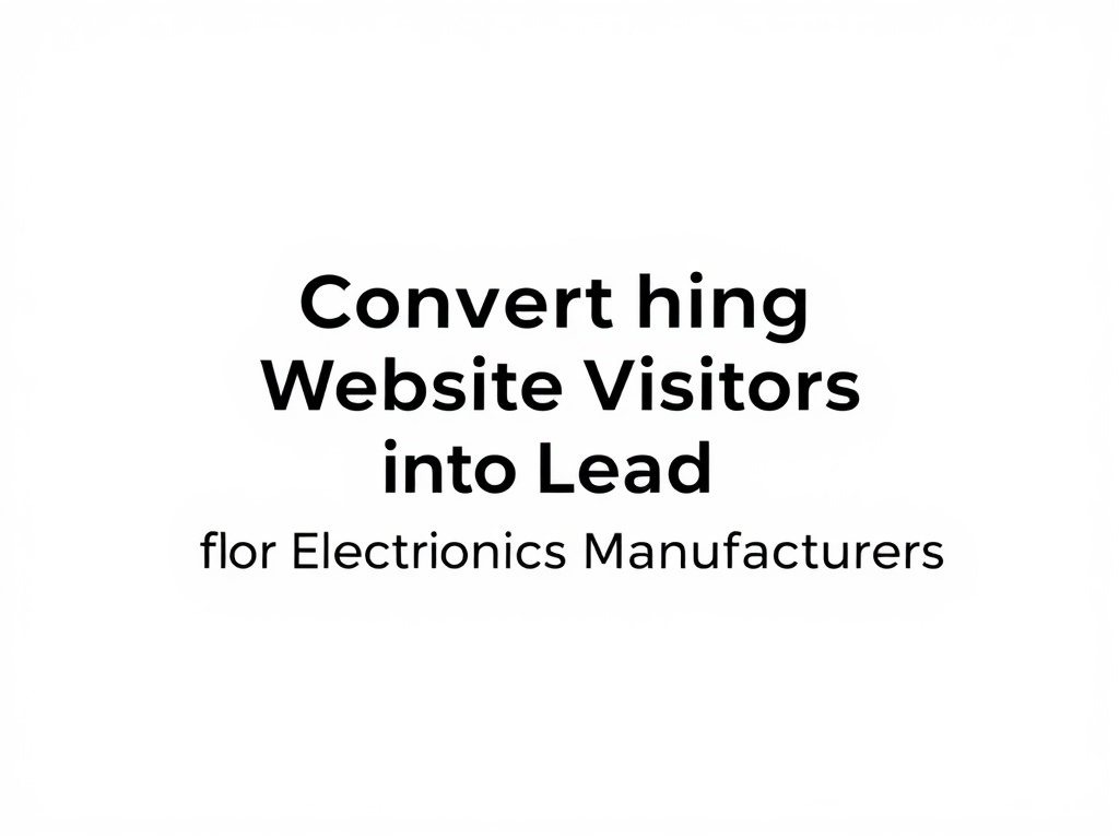 Converting Website Visitors into Leads for Electronics Manufacturers