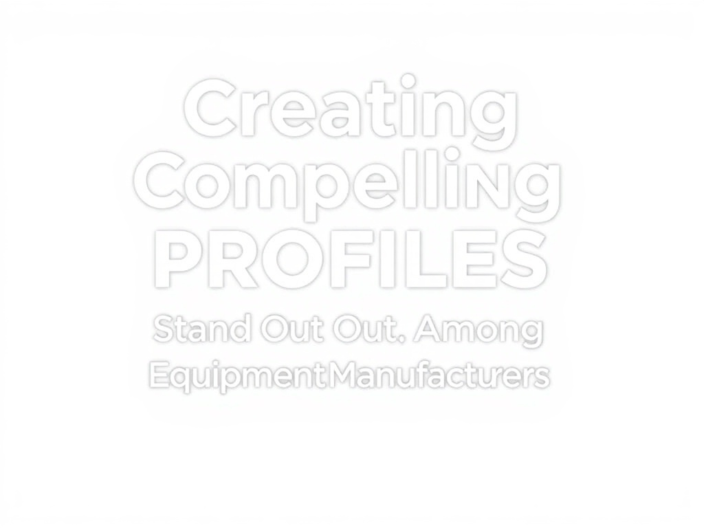 Creating Compelling Profiles to Stand Out Among Equipment Manufacturers