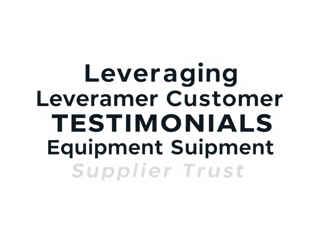 Leveraging Customer Testimonials to Build Equipment Supplier Trust