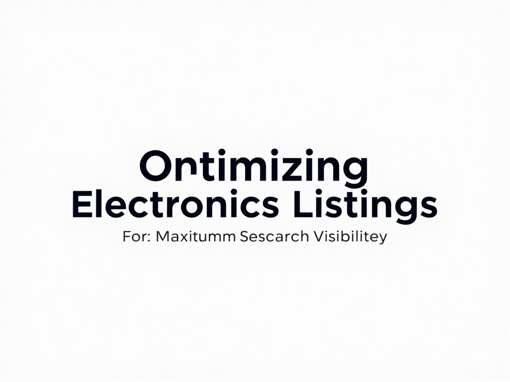 Optimizing Electronics Listings for Maximum Search Visibility